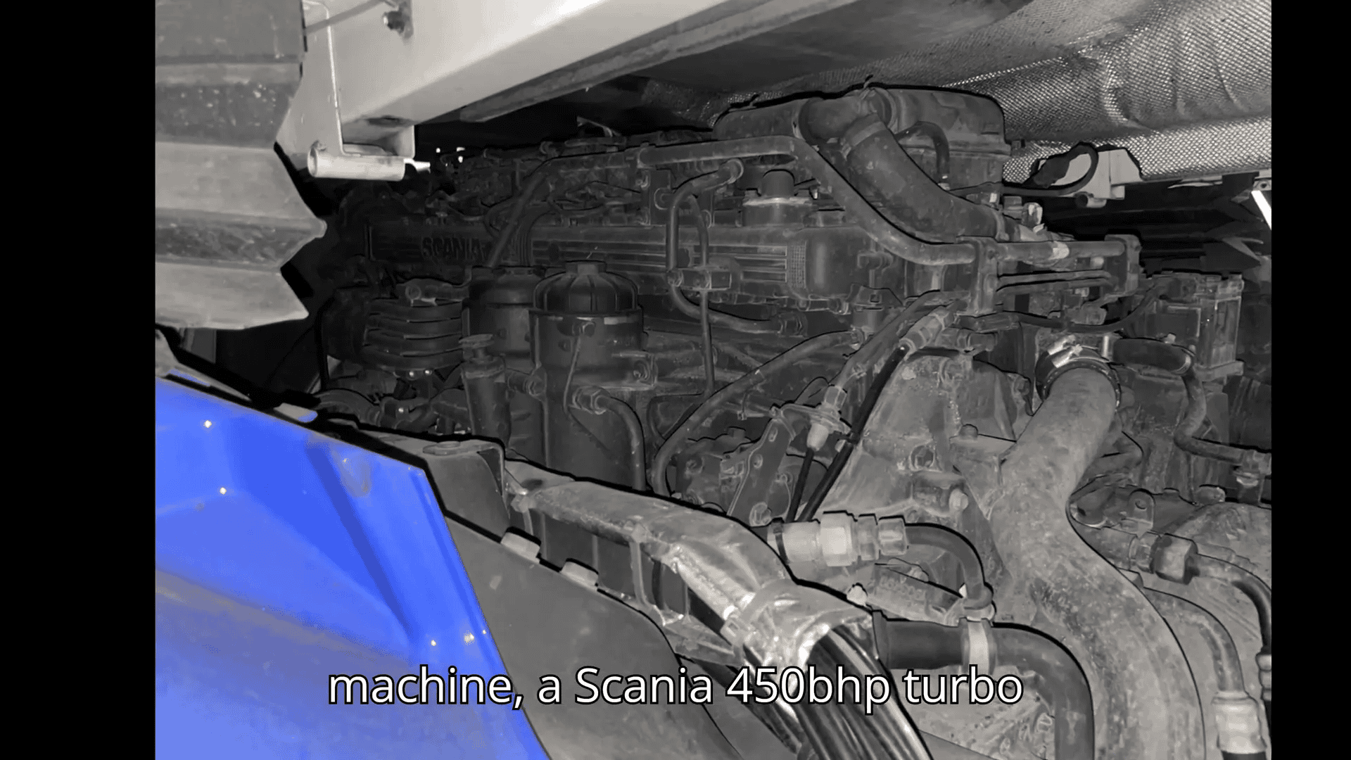 Scania R450 engine close-up