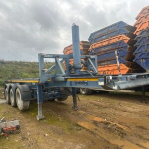1997 DENNISON TIPPING SKELETON TRAILER