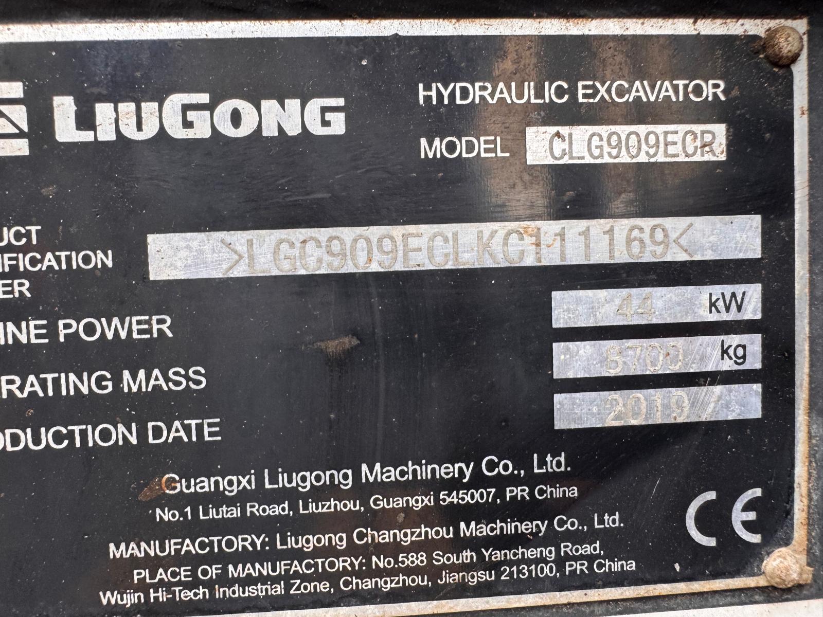 2019 LIUGONG CLG909ECR EXCAVATOR - Image 20