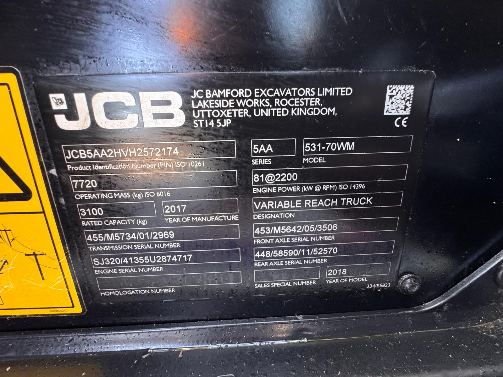 2017 JCB 531-70 WASTEMASTER TELEHANDLER - Image 23